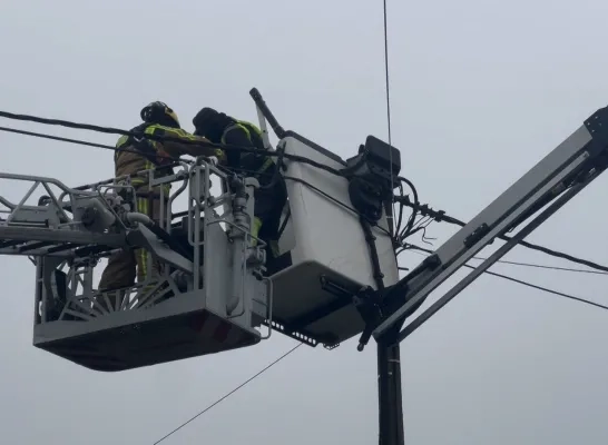 Hoogtewerker Olen brandweer