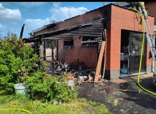 Brand in een tuinhuis
