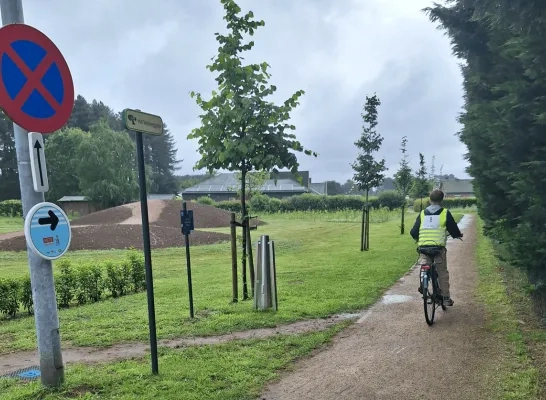 De route van het fietsexamen in Lille is het hele jaar door bewegwijzerd