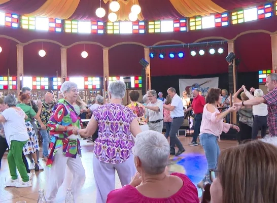 spiegeltent la mystica rosa geel Zammel dans gepensioneerd