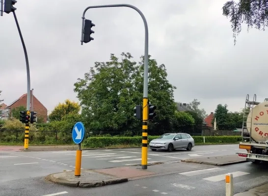 Fietsoversteek Geelseweg Sint-Sebastiaanstraat Gerheiden Olen