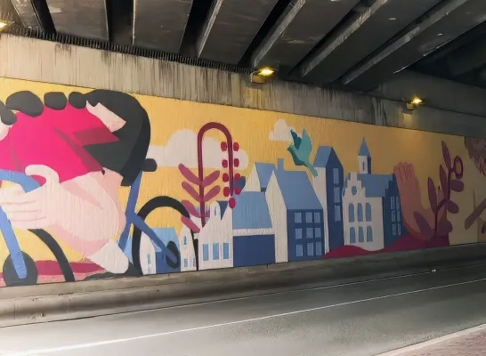 Kunstwerk in tunnel Nekkerspoel