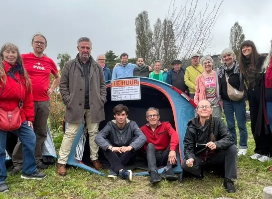 Tentenkamp PVDA Mechelen voor betaalbare woningen