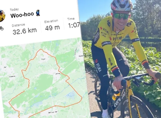 Wout van Aert Strava eerste keer op de fiets sinds val Ronde van Spanje