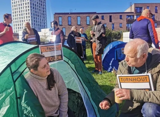 tentenkamp PVDA Turnhout voor betaalbaar wonen 