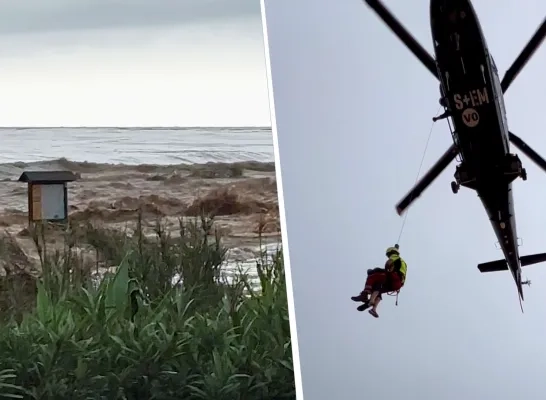 Overstroming Alcossebre - evacuatie met helikopter