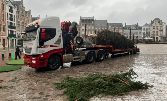 nieuwe kerstboom op Grote Markt Lier