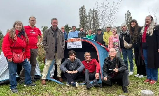 Tentenkamp PVDA Mechelen voor betaalbare woningen