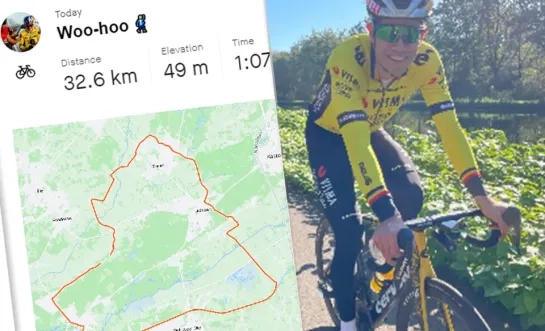 Wout van Aert Strava eerste keer op de fiets sinds val Ronde van Spanje