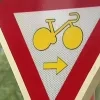 Verkeersbord B22 Fietsers mogen rechtsaf slaan