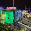 ongeval E313 vrachtwagen in berm