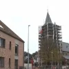 Torenspits kerk Olmen staat wankel