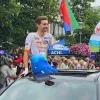 Steff Cras bij de rennersvoorstelling van het na-Tourcriterium in Herentals